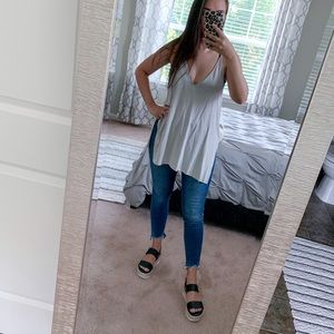 NWT LIGHT GREY TUNIC SIZE S